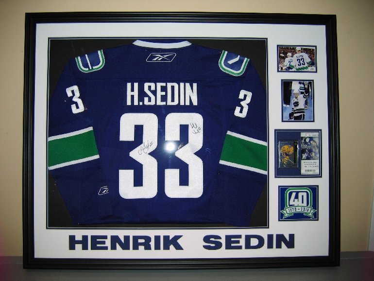 Henrik Sedin framed hockey jersey