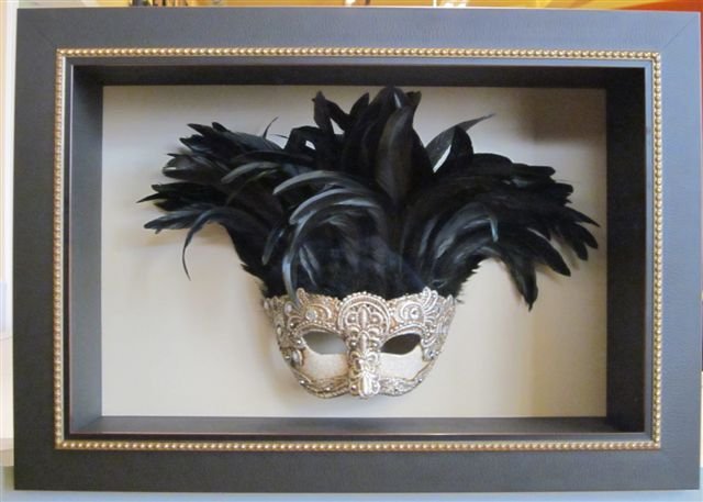 mardi gras mask shadowbox framing