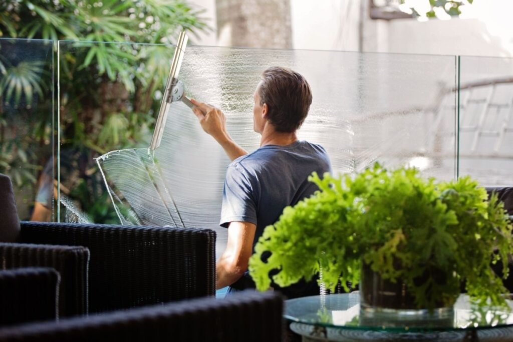 guy cleaning windows