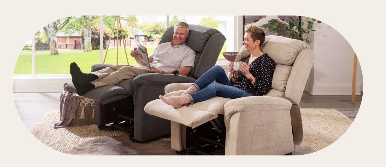 a couple sitting in their power lift chairs