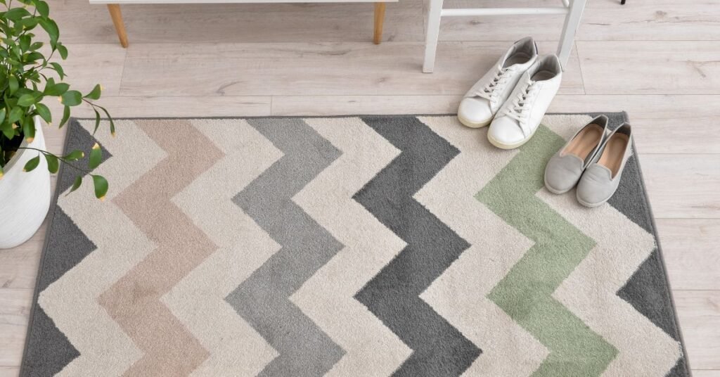 try a rug to make a small space look bigger