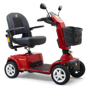 GC440 Companion power scooter in red with adjustable seat and tiller